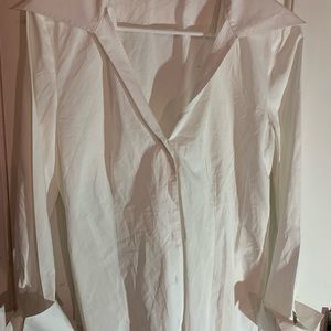 Talbot Women White button down Shirt Sz 12 New
